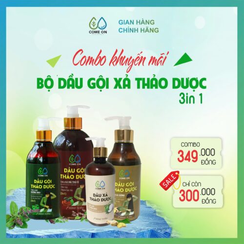 Combo Gội - Xả thảo dược cho tóc chắc khỏe, chống bạc tóc